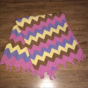 Vintage Crochet Afghan Throw Blanket